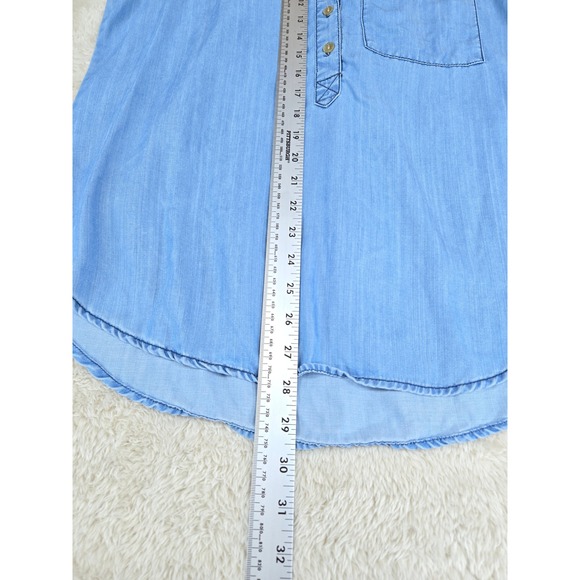 Velvet Heart Chambray Tencel Sleeveless Collared Shirt Womens M - Picture 6 of 9